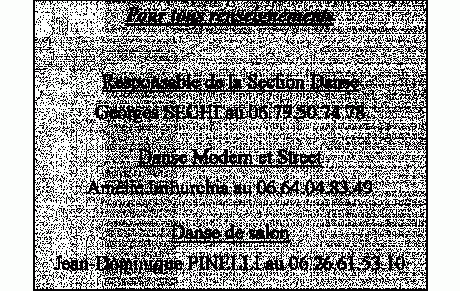 SECTION DANSE    -    SAISON 2015-2016